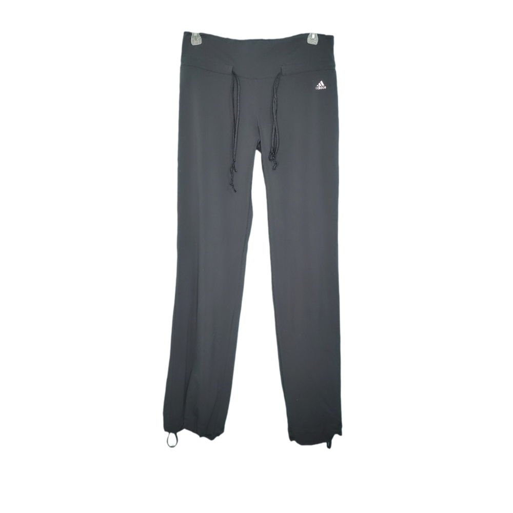 Adidas Straight Leg Drawstring Waist & Ankle Gray Women's Training Pants Size S